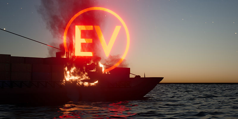 Ship on fire